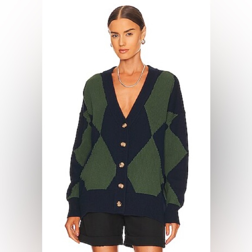 NWT Pistola Evelyn Oversized Cardigan in Ivy Diamond Play